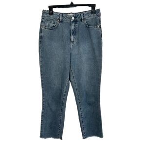 Pacsun Blue High-waisted Frayed Hem Classic Mom Jeans Size 28 100% Cotton